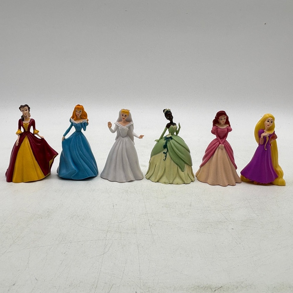 Disney Princess PVC Toy Figurine Lot of 6 Belle Cinderella Ariel Cake Toppers